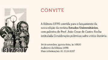 Lançamento de novo volume da Estudos Universitários tem palestra de João Cezar Rocha